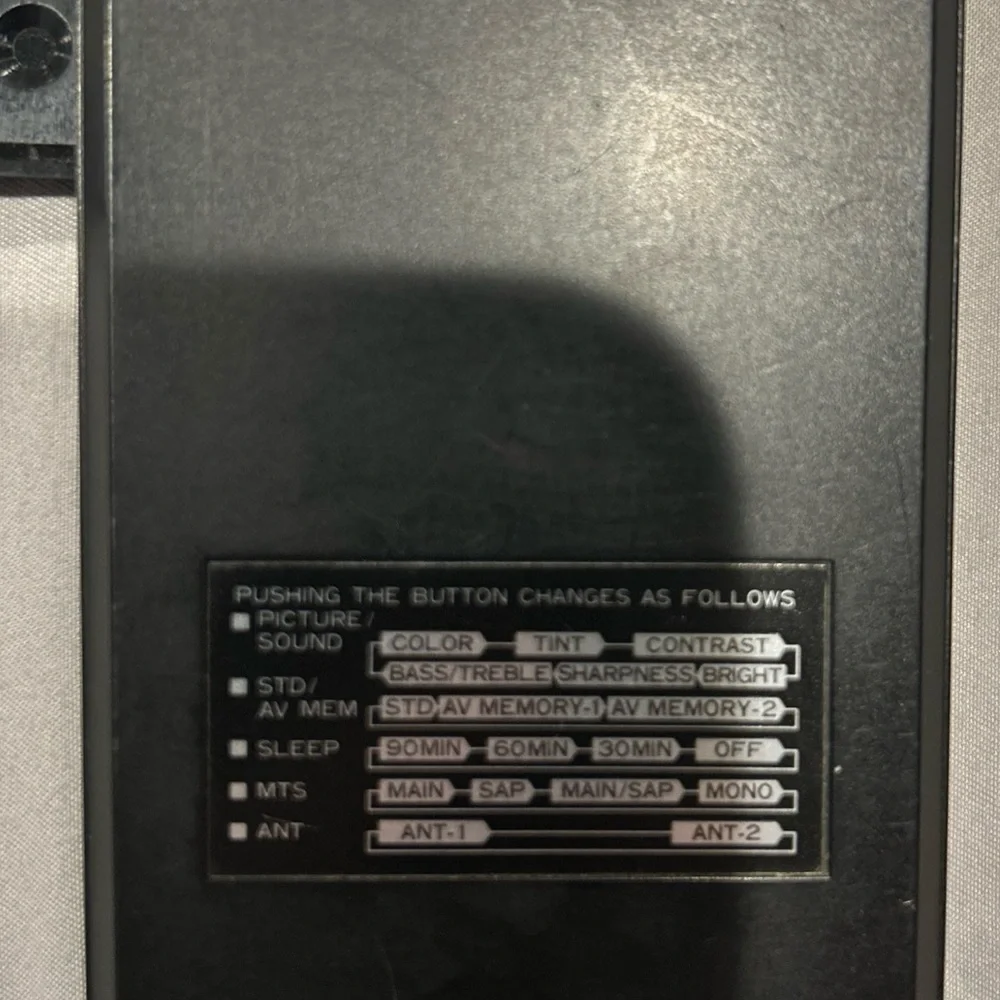 PIONEER CU-SD007 Remote Control Unit SD-P401 SD-P501 VCR Video Disc TV Volume